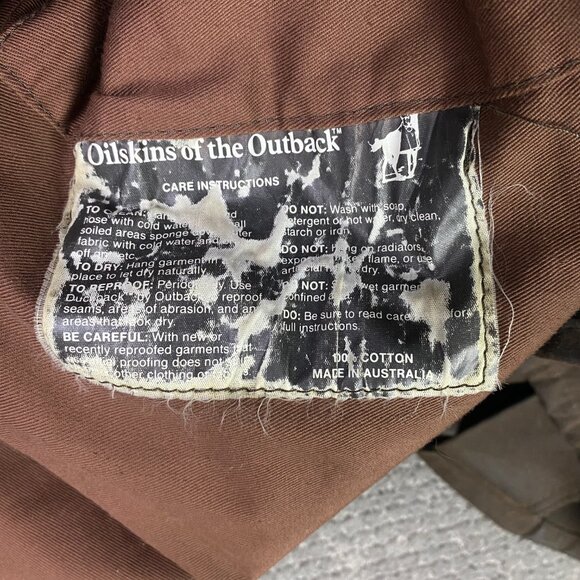 Vintage Outback Trading Company Co. Oilskin Duster Jacket Coat Men's Small Waxed - Picture 10 of 14